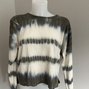Sanctuary Olive and Cream Tie-Dye Sweater